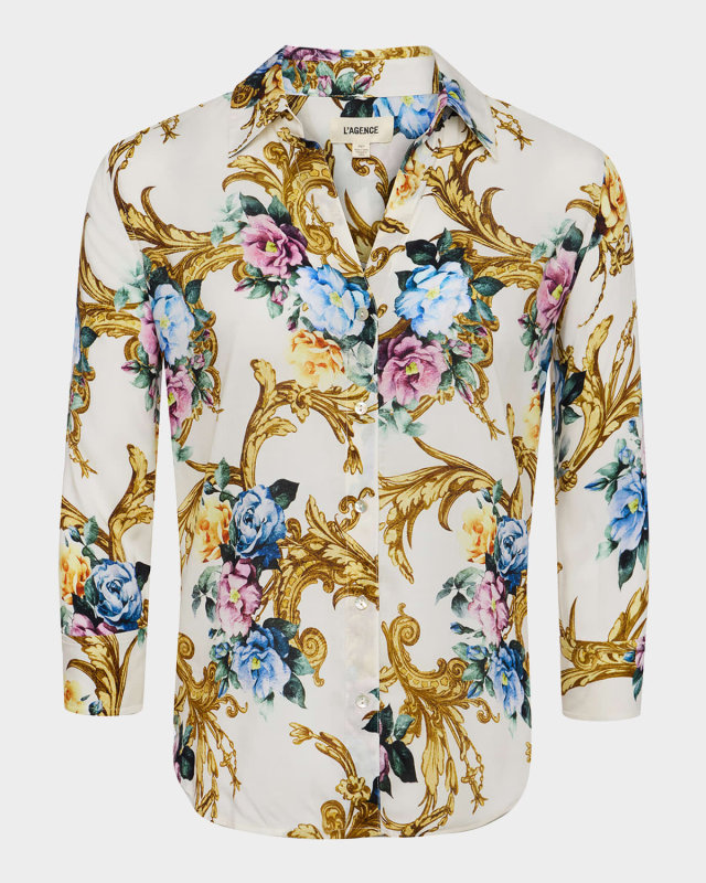 Camille Button-Front Blous